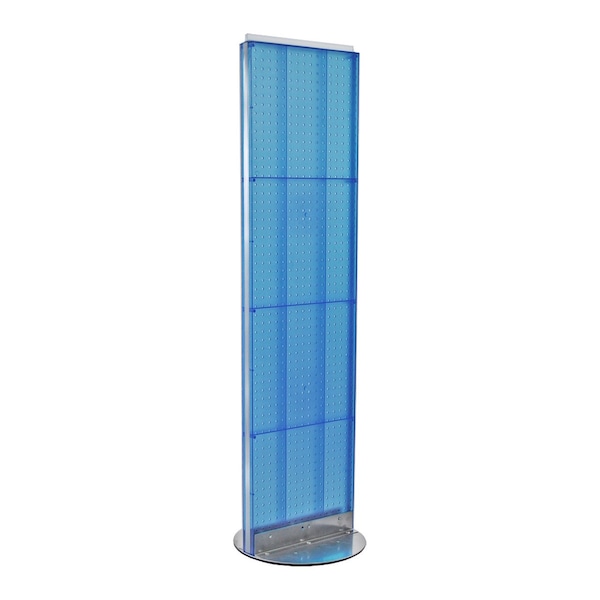 Two-Sided Pegboard Floor Display on Revolving Base. Spinner Rack Stand.